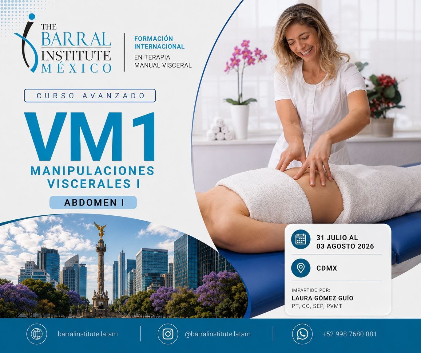 Flyer Manipulaciones Viscerales I: Abdomen I (VM1) | CDMX