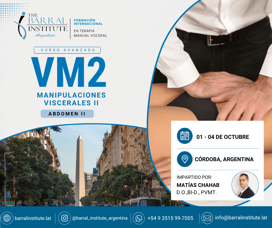 Flyer Curso Manipulación Visceral: Abdomen II (VM2) – CABA| Octubre 2026