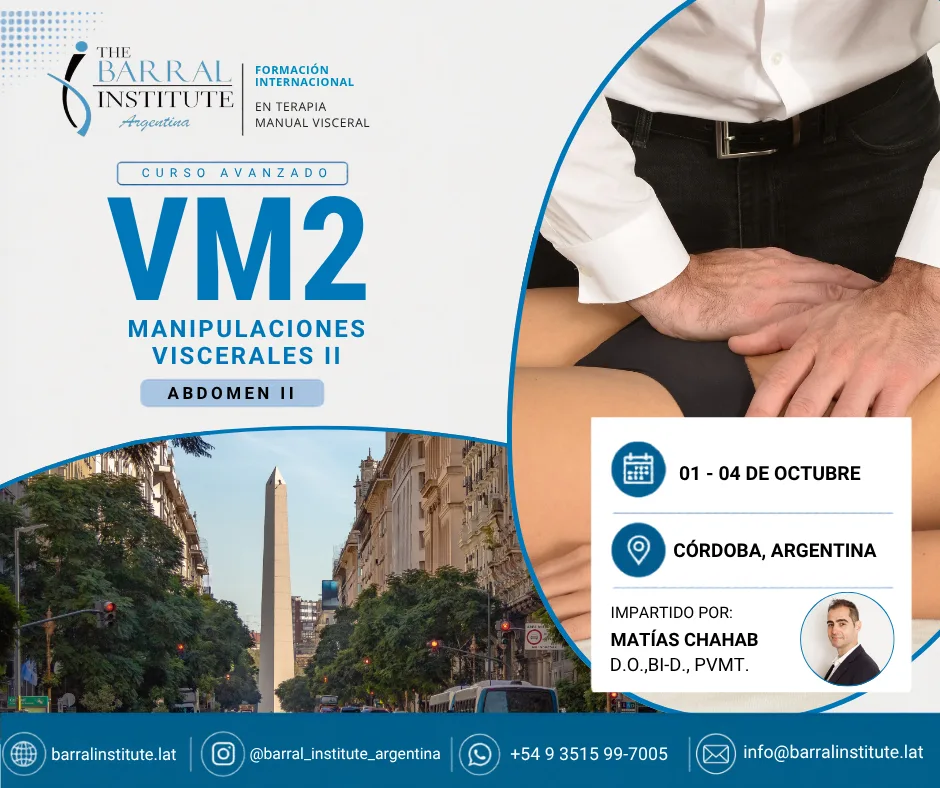 Flyer Curso Manipulación Visceral: Abdomen II (VM2) – CABA| Octubre 2026